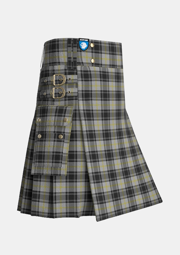 Utility_West_Point_Tartan_kilt_side_image_with_pleated_design_and_adjustable_buckles_for_men