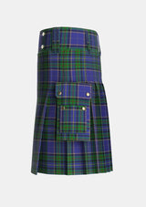 Utility_Whitworth_2003_Tartan_6052_kilt_left_image_with_pleated_design_and_adjustable_buckles_for_men