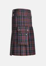 Utility_Wilkinson_Neil_Family_Tartan_12600_kilt_left_image_with_pleated_design_and_adjustable_buckles_for_men
