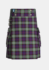Utility_Williamson_Tartan_4077_kilt_front_image_with_pleated_design_and_adjustable_buckles_for_men