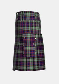 Utility_Williamson_Tartan_4077_kilt_left_image_with_pleated_design_and_adjustable_buckles_for_men