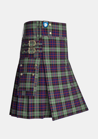 Utility_Williamson_Tartan_4077_kilt_side_image_with_pleated_design_and_adjustable_buckles_for_men
