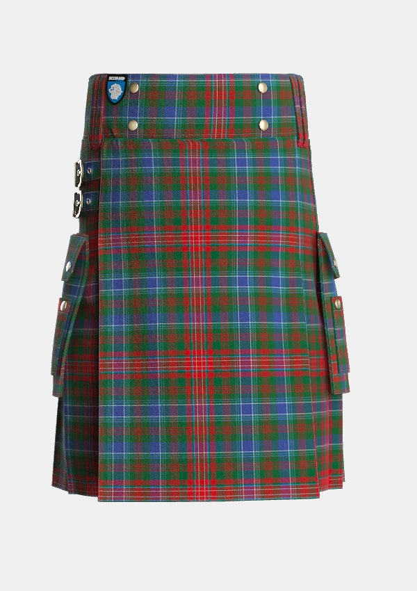 Utility_Wilson_Janet_2_Tartan_625_kilt_front_image_with_pleated_design_and_adjustable_buckles_for_men
