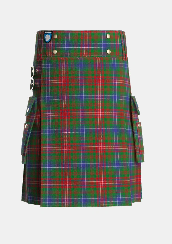 Utility_Wilson_Janet_Tartan_626_kilt_front_image_with_pleated_design_and_adjustable_buckles_for_men