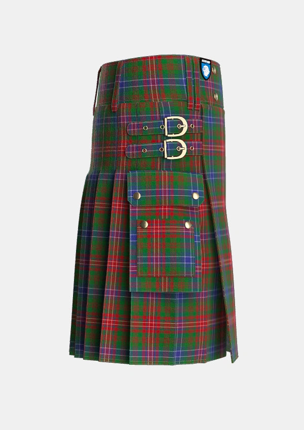 Utility_Wilson_Janet_Tartan_626_kilt_right_image_with_pleated_design_and_adjustable_buckles_for_men