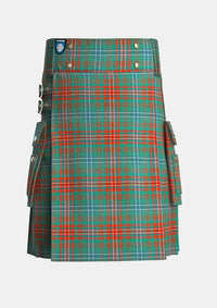 Utility_Wilson_tartan_kilt_front_image_with_pleated_design_and_adjustable_buckles_for_men