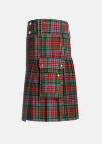 Utility_Wilsons_No043_Tartan_5612_kilt_left_image_with_pleated_design_and_adjustable_buckles_for_men