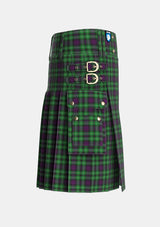 Utility_Wilsons_No064_2_Tartan_1043_kilt_right_image_with_pleated_design_and_adjustable_buckles_for_men