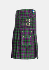 Utility_Wilsons_No158_Tartan_928_kilt_right_image_with_pleated_design_and_adjustable_buckles_for_men