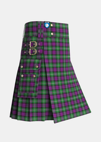 Utility_Wilsons_No175_Tartan_5593_kilt_side_image_with_pleated_design_and_adjustable_buckles_for_men