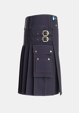 Utility_Wilsons_No211_Tartan_116_kilt_right_image_with_pleated_design_and_adjustable_buckles_for_men