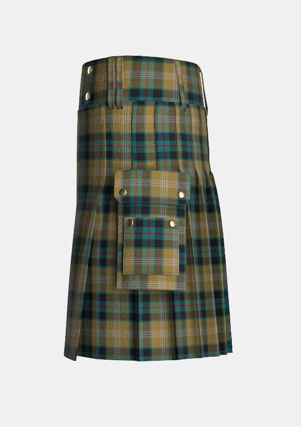 Utility_Windsor_Tartan_4243_kilt_left_image_with_pleated_design_and_adjustable_buckles_for_men