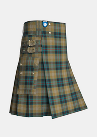 Utility_Windsor_Tartan_4243_kilt_side_image_with_pleated_design_and_adjustable_buckles_for_men