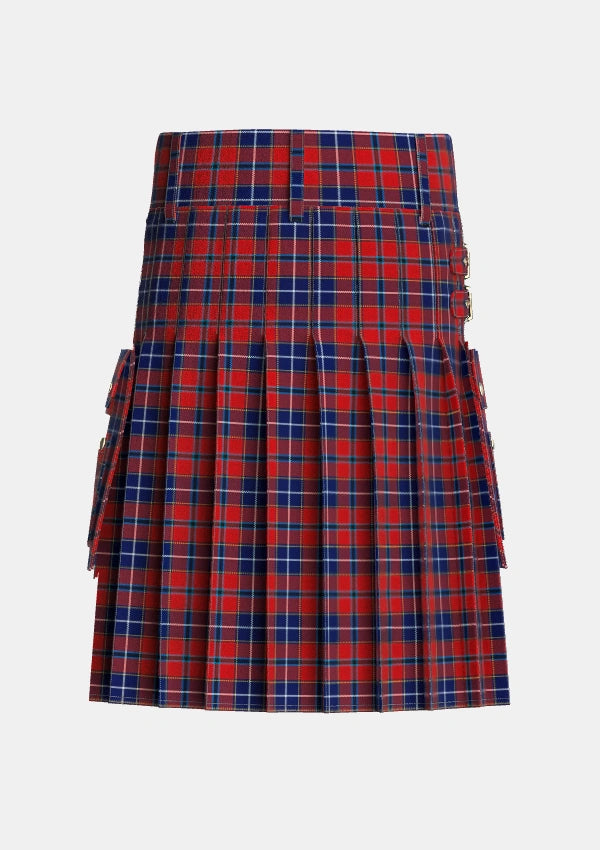 Utility_Wishart_Dress_Tartan_2104_kilt_back_image_with_pleated_design_and_adjustable_buckles_for_men