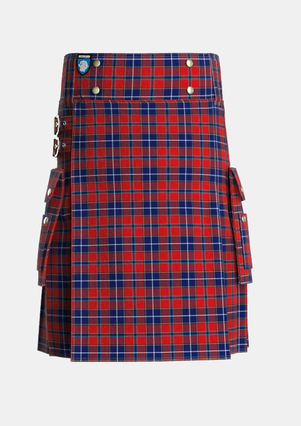 Utility_Wishart_Dress_Tartan_2104_kilt_front_image_with_pleated_design_and_adjustable_buckles_for_men