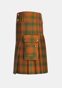 Utility_Wolfe_tartan_4096_kilt_left_image_with_pleated_design_and_adjustable_buckles_for_men