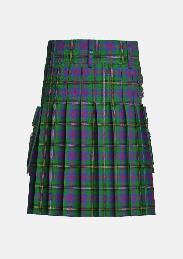 Utility_Wood_Tartan_6630_kilt_back_image_with_pleated_design_and_adjustable_buckles_for_men