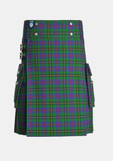 Utility_Wood_Tartan_6630_kilt_front_image_with_pleated_design_and_adjustable_buckles_for_men