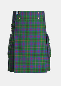 Utility_Wood_Tartan_6630_kilt_front_image_with_pleated_design_and_adjustable_buckles_for_men