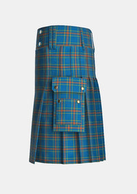 Utility_Wylie_Tartan_2465_kilt_left_image_with_pleated_design_and_adjustable_buckles_for_men
