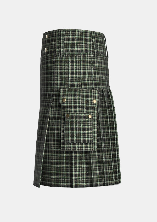 Utility_Xbox_Tartan_13497_kilt_left_image_with_pleated_design_and_adjustable_buckles_for_men