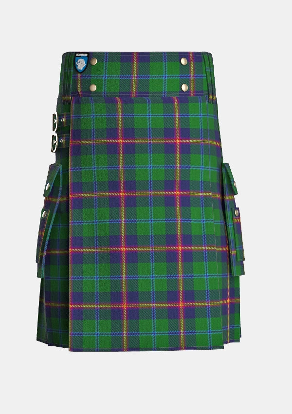 Utility_Young_tartan_2048_kilt_front_image_with_pleated_design_and_adjustable_buckles_for_men