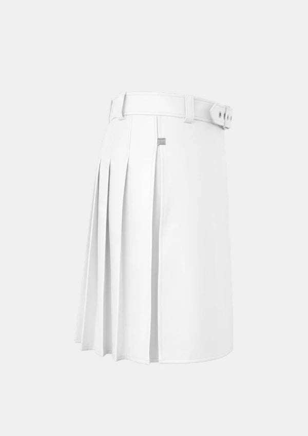 White Leather Kilt Right