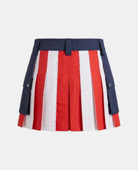 Women American Flag Traditional Cotton Utility Kilt Back