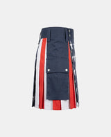 Women American Flag Traditional Cotton Utility Kilt Right Side