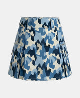 Women Blue Camouflage Utility Kilt Front