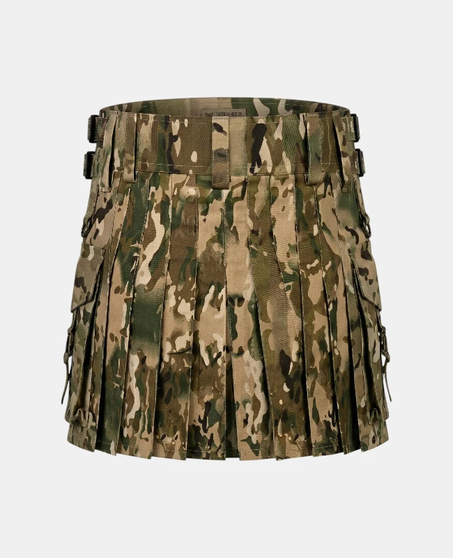 Women Camo Tactical Duty Multicam Army Utility Kilt Back 