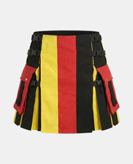 Women German Flag Patriot Utility Kilt Front