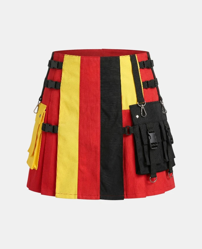 Women German Flag Utility Kilt Front