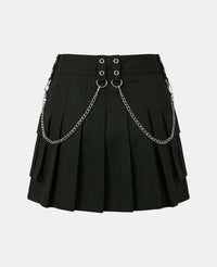 Women Gothic Utility Kilt With Chains Back