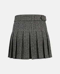 Women Light Grey Tweed Kilt Back