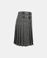 Women Light Grey Tweed Kilt Right Side