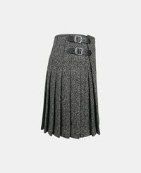 Women Light Grey Tweed Kilt Right Side