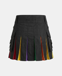 Women Rainbow Kilt with Colorful Side Panel Back