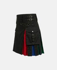 Women Rainbow Kilt with Colorful Side Panel Left Side