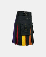 Women Rainbow Kilt with Colorful Side Panel Right Side