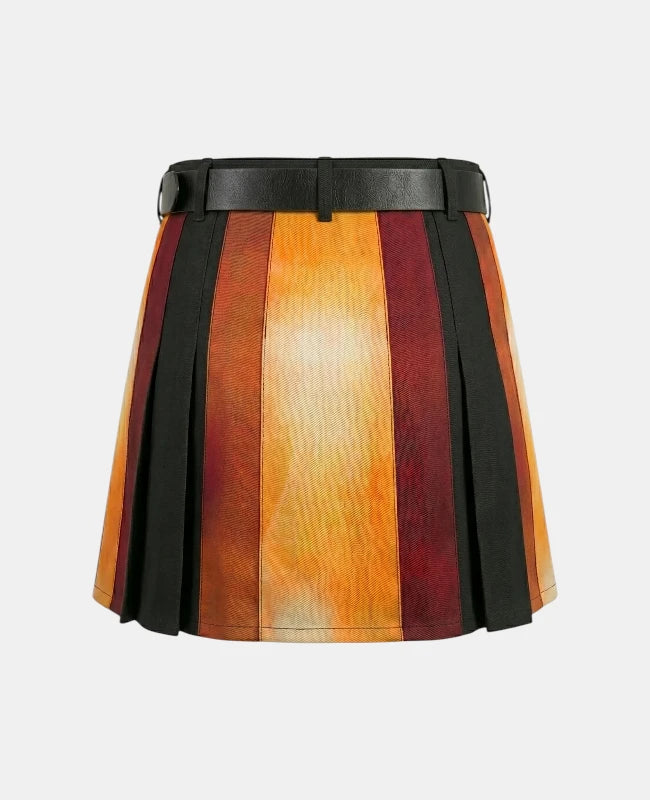 Women Rainbow Kilt with Gradient Side Panels Back