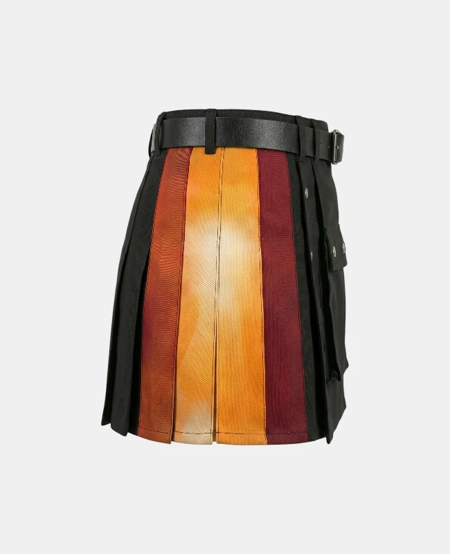 Women Rainbow Kilt with Gradient Side Panels Right Side