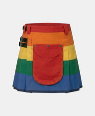 Women Rainbow Utility Kilt Front