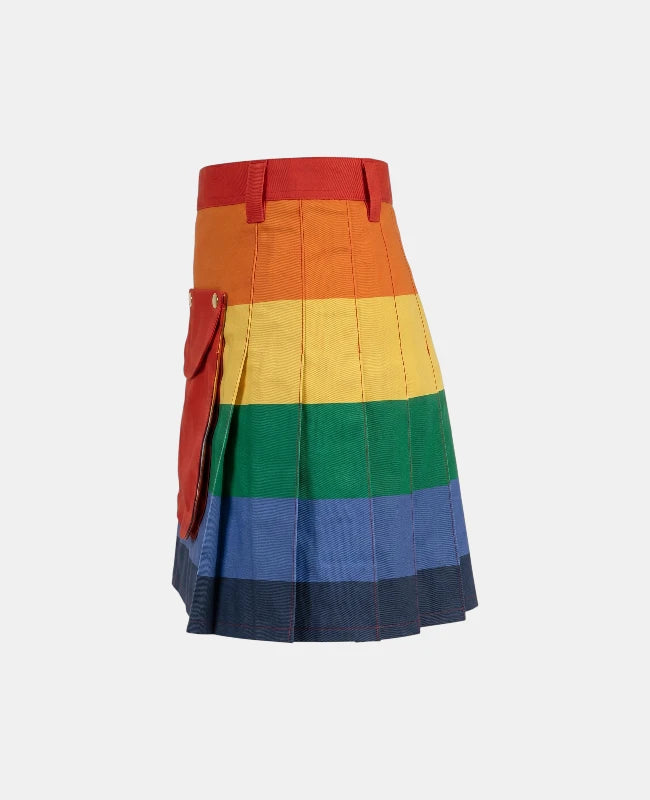 Women Rainbow Utility Kilt Left Side