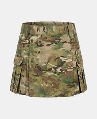 Women Scottish Camo Utility Kilt Front