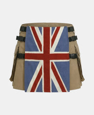 Women UK Flag Utility Kilt Front