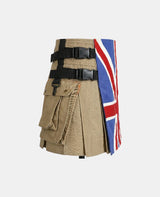 Women UK Flag Utility Kilt Right Side