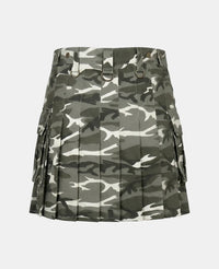 Women Urban Snow Camo Utility Kilt Back