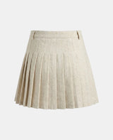 Women White Wool Kilt Back