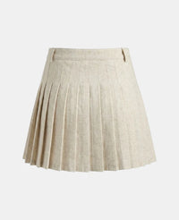 Women White Wool Kilt Back